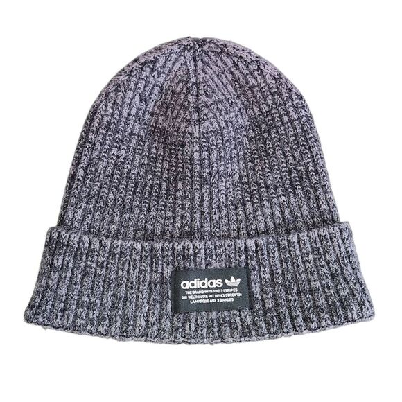 Adidas Charcoal Gray Beanie Hat One Size Men's Adidas Winter Hat - Picture 1 of 5